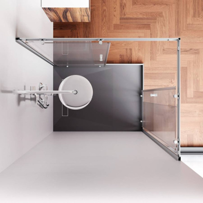 W87G-403-12090-MТ Sunny Душевое ограждание прямоугольное, раздвижные двери 120x90 серебро,стекло прозрачное