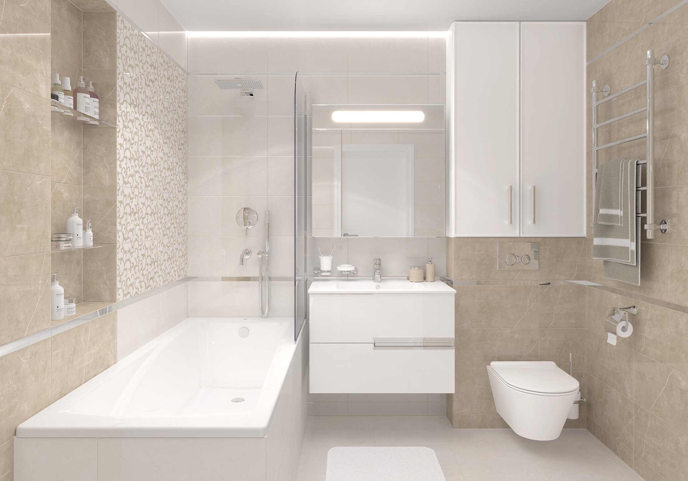 Slim Плитка настенная светлый 34071 25х50