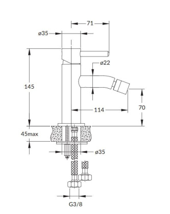 Смеситель для биде OMNIRES Y Y1220BL (черный BLH) Смеситель для биде OMNIRES Y Y1220BL (черный BLH)