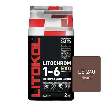 Затирка цементная LITOCHROM 1-6 EVO LE.240 венге 2кг Затирка цементная LITOCHROM 1-6 EVO LE.240 венге 2кг
