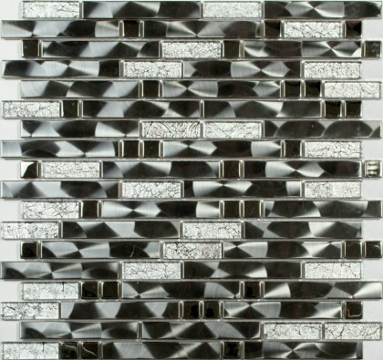 Мозаика MS-606 метал стекло (15*48*98*6) 305*298 