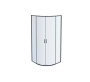 AQ ARI RO10020BL Душевой уголок 1/4 круга, двери раздвижные 1000x1000x2000, профиль черный, стекло прозрачное