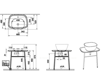 Столешница Plural 70 см под раковину, пристенная, низкая, цвет матовый белый