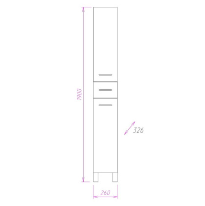 Пенал Onika Модерн 26 напольный, белый, универсальный Пенал Onika Модерн 26 напольный, белый, универсальный