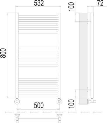 Полотенцесушитель Terminus Аврора П16 500х800 Полотенцесушитель Terminus Аврора П16 500х800