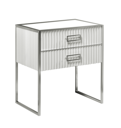 Тумба MONACO 80см h74см белая глянец + хром под раковину чашу 867-080-WCR Boheme