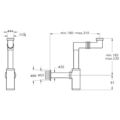 Сифон для раковины Z-типа Сифон для раковины Z-типа