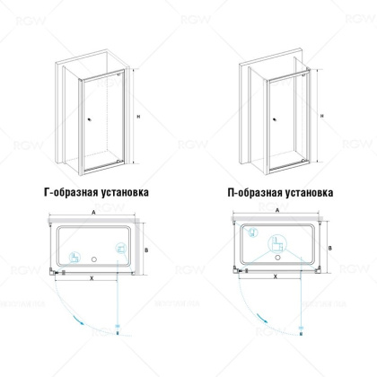 Душевой уголок RGW PA-43 (PA-05 + Z-050-1) 04084390-011