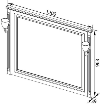 Зеркало Aquanet Паола 120 белый/серебро Зеркало Aquanet Паола 120 белый/серебро
