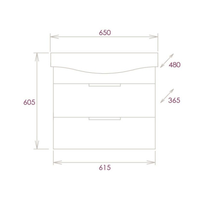 Тумба Onika Девис 65 подвесная, бетон чикаго (ум. Беверли 65)