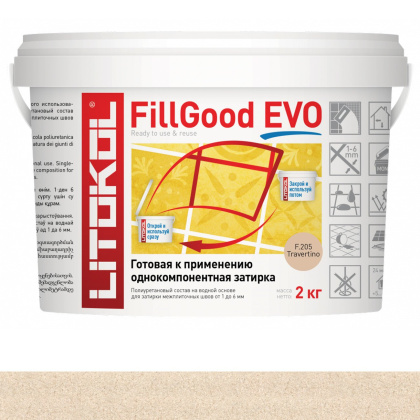Затирка полиуретановая FILLGOOD EVOF.205 TRAVERTINO 2кг Затирка полиуретановая FILLGOOD EVOF.205 TRAVERTINO 2кг