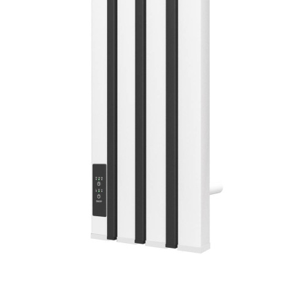 Полотенцесушитель электрический Point Пиано PN19722WB 150x1200 диммер слева, белый/черный Полотенцесушитель электрический Point Пиано PN19722WB 150x1200 диммер слева, белый/черный