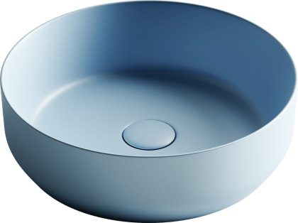 Умывальник чаша накладная круглая (цвет Голубой Матовый) Element 390*390*120мм