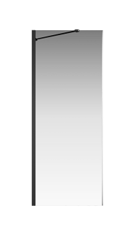 Душевая перегородка Creto Tenta 700 мм стекло прозрачное профиль черный 123-SP-700-C-B-8, EASY CLEAN