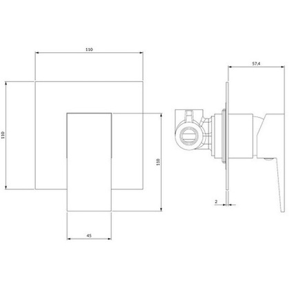 Смеситель для душа скрытого монтажа OMNIRES FRESH FR7145CR (хром)