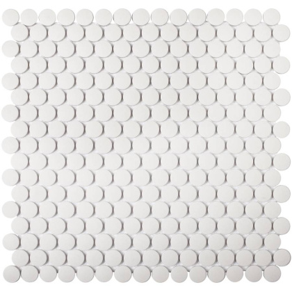 Противоскользящая мозаика Penny Round White Antislip, Non-Slip