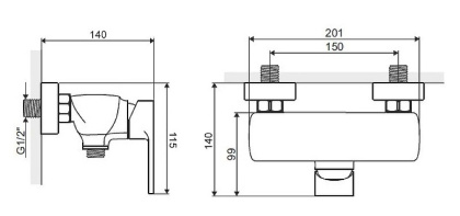 Смеситель для душа EXCELLENT Oxalia AREX.9008CR (хром)