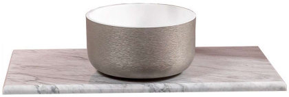 Столешница мрамор 81см Bianca Carrera под LV-6 чашу