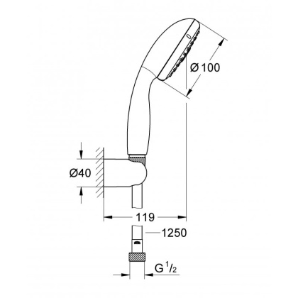 Душевой гарнитур Grohe Tempesta New 27799001 хром Душевой гарнитур Grohe Tempesta New 27799001 хром