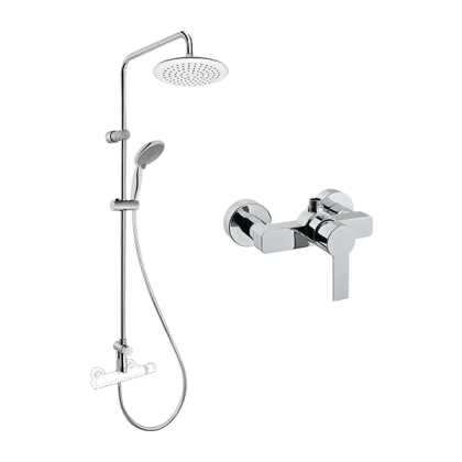 Сет с душевой стойкой System Rain и Flo S Сет с душевой стойкой System Rain и Flo S