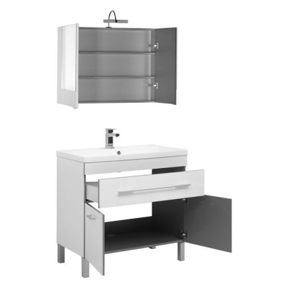 Комплект мебели для ванной Aquanet Верона NEW 90 белый (напольный 1 ящик 2 дверцы) Комплект мебели для ванной Aquanet Верона NEW 90 белый (напольный 1 ящик 2 дверцы)