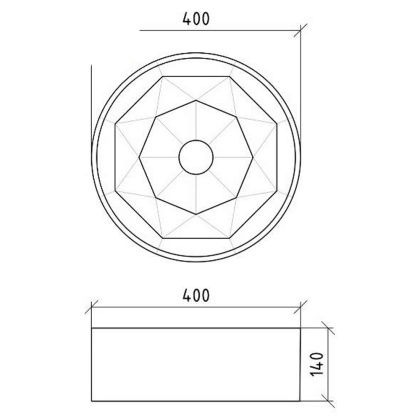 Раковина ГРАНЬ 40х14см, серебро Раковина ГРАНЬ 40х14см, серебро