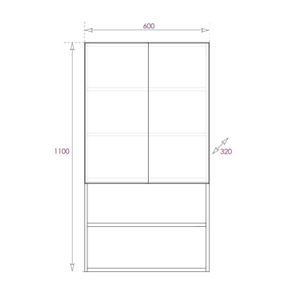 Шкаф Onika Маркус Нова 60 подвесной, белый Шкаф Onika Маркус Нова 60 подвесной, белый