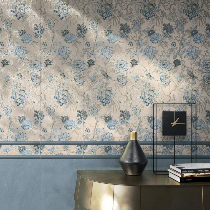 Декор VT\B476\11037R Жардим Синий/Голубой/Бежевый (60см*30см*9мм) (4шт/0,72м2) Флора 2, шт