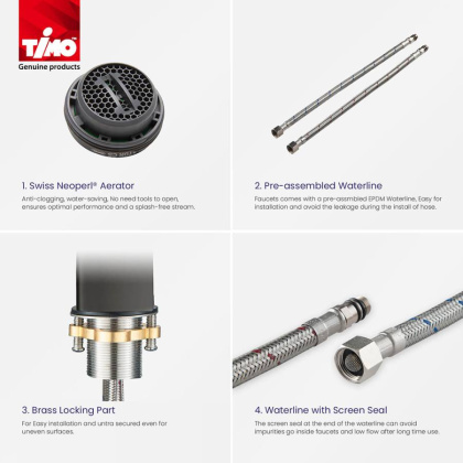 Смеситель Timo Torne 4360/03G для раковины с гигиеническим душем черный