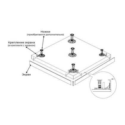 Экран для поддона RGW N/ST-21  90*120 (прямоуг) (Белый) Экран для поддона RGW N/ST-21  90*120 (прямоуг) (Белый)