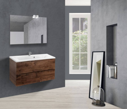 База под раковину Mia 900 подвесная, 2 выкатных ящика soft close, R.Wood