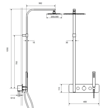 Термостатическая душевая система скрытого монтажа EXCELLENT Rain Krotos AREX.8081CR (хром) Термостатическая душевая система скрытого монтажа EXCELLENT Rain Krotos AREX.8081CR (хром)