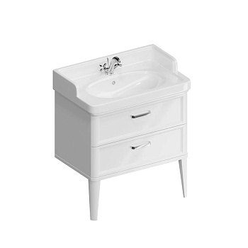 Тумба POMPEI напольная с 2 ящиками 80, белая глянцевая PO.M.80.2\WHT Тумба POMPEI напольная с 2 ящиками 80, белая глянцевая PO.M.80.2\WHT