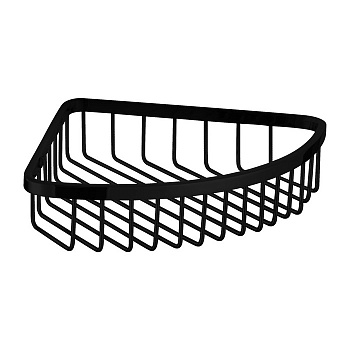 Полка-корзинка для душа угловая OMNIRES 20,4х20,4 см UN10330BL (черная BLM)