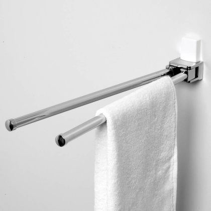 Полотенцедержатель двойной Leine, 43,6х7,2х4,8 см, хром и белый, K-5031W