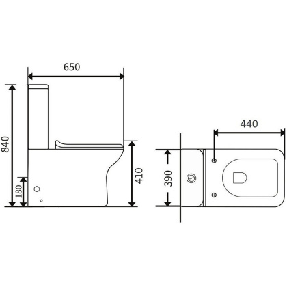 Agger AT02000 Унитаз-компакт безободковый пристенный с горизонтальным выпуском