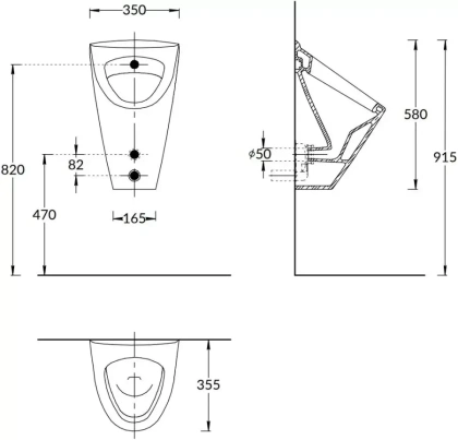 Писсуар PRO подвесной с крепежом, белый глянцевый Писсуар PRO подвесной с крепежом, белый глянцевый