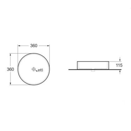 Раковина керамическая Vincea VBS-131, 360*360*115, накладная, цвет белый Раковина керамическая Vincea VBS-131, 360*360*115, накладная, цвет белый