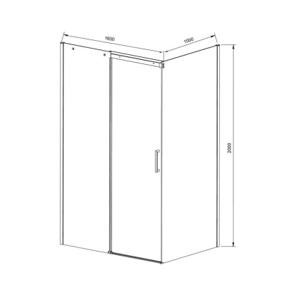 Душевой уголок Dice VSR-4D1016CL, 1600*1000, хром, стекло прозрачное