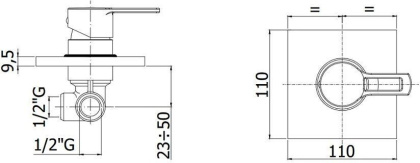 Смеситель для душа Paffoni Ringo RIN010CR (с внутренней частью) Смеситель для душа Paffoni Ringo RIN010CR (с внутренней частью)