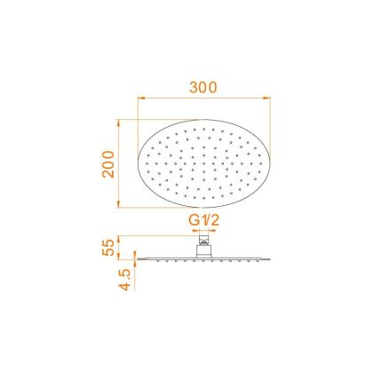Верхний душ овальный RGW SP-83, RGW 21148330-01