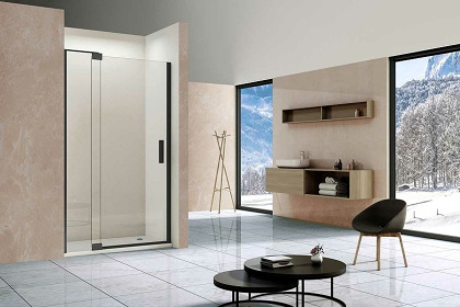 Душевая дверь Extra VDP-1E1011CLB, 1000/1100, черный, стекло прозрачное