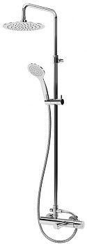 LEAF-CVDA-23-L-01 Душевая стойка телескопическая, с изливом с верхним и ручным душем, верхний душ диаметр 230 мм АБС пластик, исполнение Хром LEAF-CVDA-23-L-01 Душевая стойка телескопическая, с изливом с верхним и ручным душем, верхний душ диаметр 230 мм АБС пластик, исполнение Хром