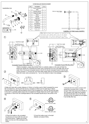 Смеситель автоматический для раковины из стены на 2 отв. TECH ЧЕРНЫЙ