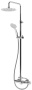 LEAF-CVDA-23-L-01 Душевая стойка телескопическая, с изливом с верхним и ручным душем, верхний душ диаметр 230 мм АБС пластик, исполнение Хром