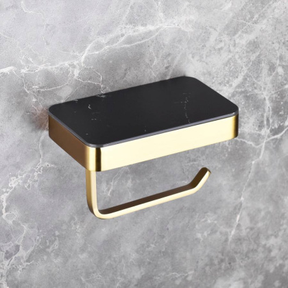 Бумагодержатель с полкой для телефона ABBER Westen AA1730G золото Бумагодержатель с полкой для телефона ABBER Westen AA1730G золото