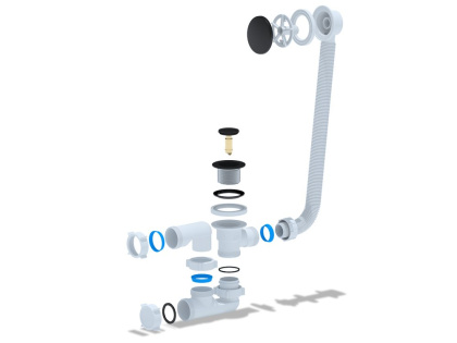 Сифон для ванны PRIME BLACK универсальный клик-клак Сифон для ванны PRIME BLACK универсальный клик-клак