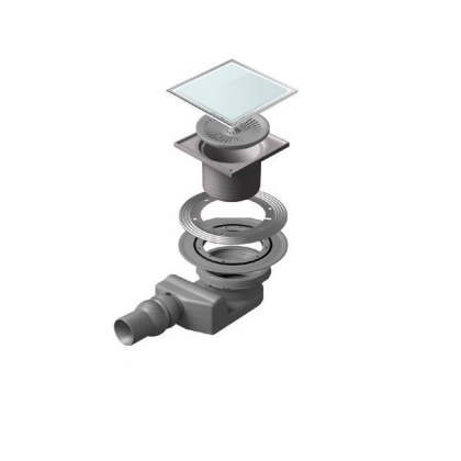 13000094 Точечный трап 150х150 мм Confluo Standard White Glass 2,белое стекло, с рамкой Исполнение: Хром  13000094 Точечный трап 150х150 мм Confluo Standard White Glass 2,белое стекло, с рамкой Исполнение: Хром