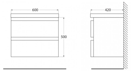 Тумба с раковиной подвесная  BelBagno ENERGIA-N 60 Bianco Lucido, раковина белая
