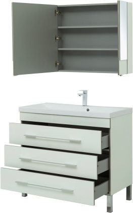 Комплект мебели для ванной Aquanet Верона 100 белый (напольный 3 ящика) Комплект мебели для ванной Aquanet Верона 100 белый (напольный 3 ящика)